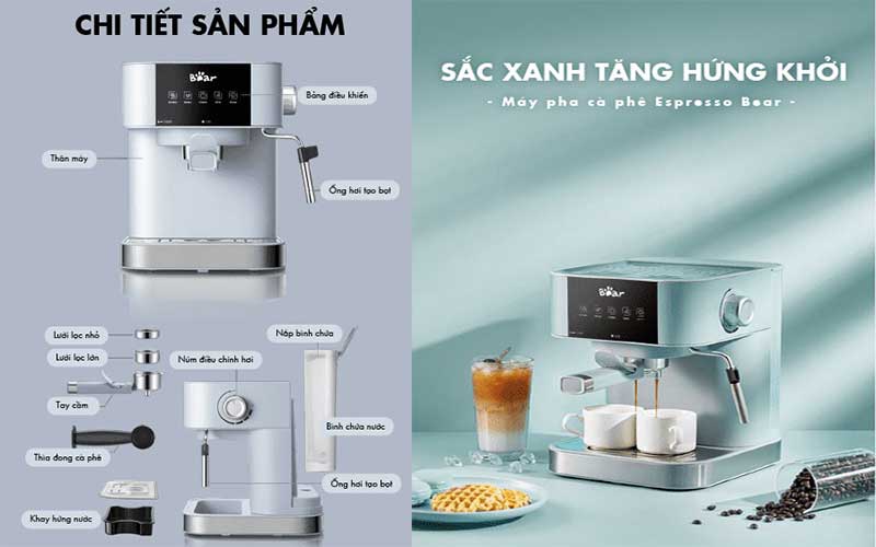 Máy pha cà phê Bear CF-B15V1 - Hàng chính hãng