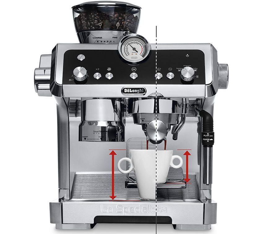 Máy pha cà phê DeLonghi La Specialista EC9335.M với khay hứng có thể thay đổi chiều cao