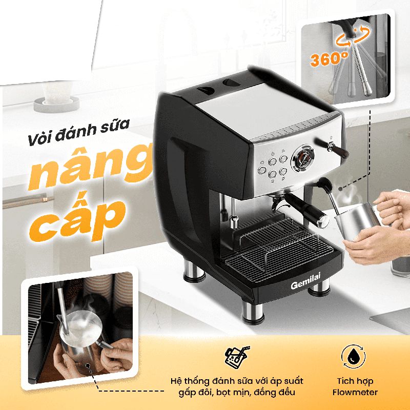Máy pha cà phê Gemilai CRM 3200B PRO - Hàng chính hãng