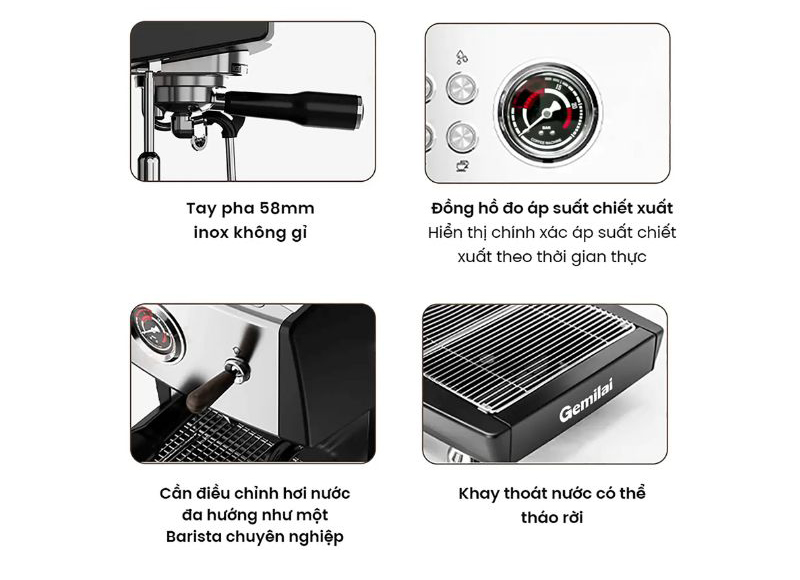 Máy pha cà phê Gemilai CRM 3200B PRO - Hàng chính hãng