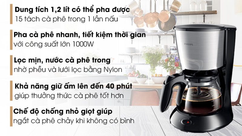 Máy pha cà phê Philips HD7457 - Hàng chính hãng