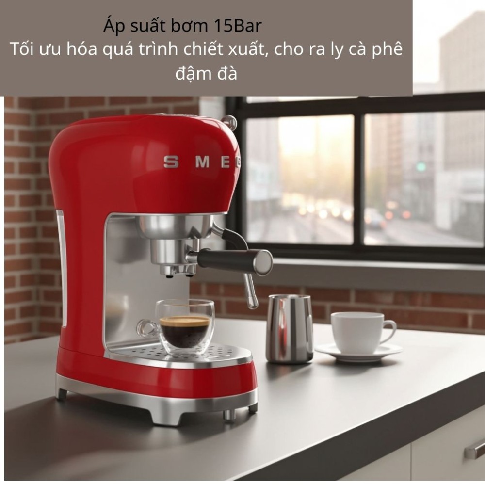 Máy pha cafe bán tự động SMEG ECF02 - Hàng chính hãng