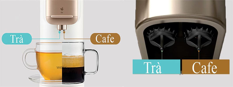 Vòi chiết suất riêng biệt của Máy pha trà cà phê viên nén Wells WN902ZWA