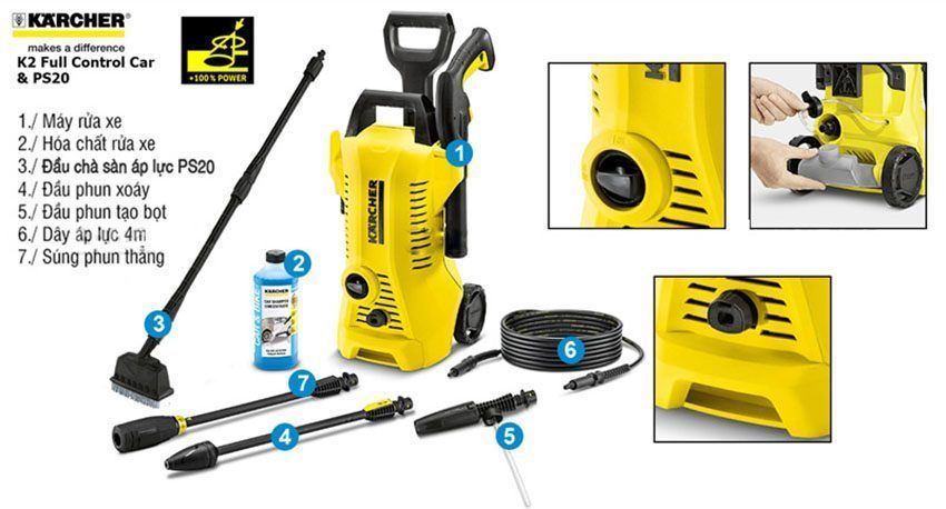 Chi tiết của máy phun áp lực Karcher K2 FULL CONTROL CAR & PS 20 *EU