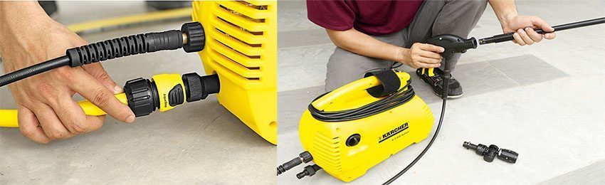 Máy phun rửa áp lực cao Karcher K 2.420 AIR CON với cách lắp ráp các chi tiết