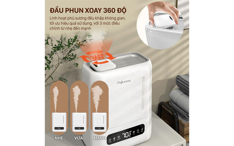 Máy phun sương tạo ẩm, xông tinh dầu Fujihome HM04EUV - Hàng chính hãng