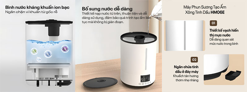Máy phun sương tạo ẩm, xông tinh dầu Fujihome HM06E - Hàng chính hãng