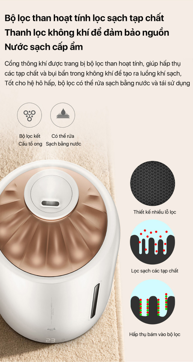Máy phun sương tạo ẩm không khí Deerma F600 - Hàng chính hãng