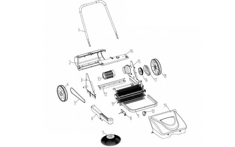 Xe quét rác đẩy tay Clepro CW-760/1 - Hàng chính hãng