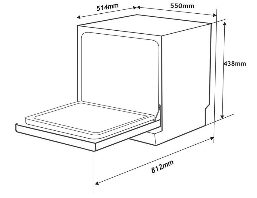 Kích thước của Máy rửa bát Arber ABMRB06