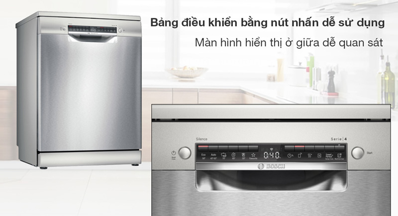 Máy rửa chén độc lập Bosch SMS4HMI07E - Hàng chính hãng