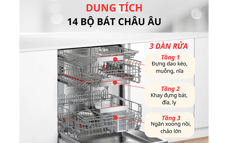 Máy rửa bát Bosch SMV6ZCX16E - Hàng chính hãng