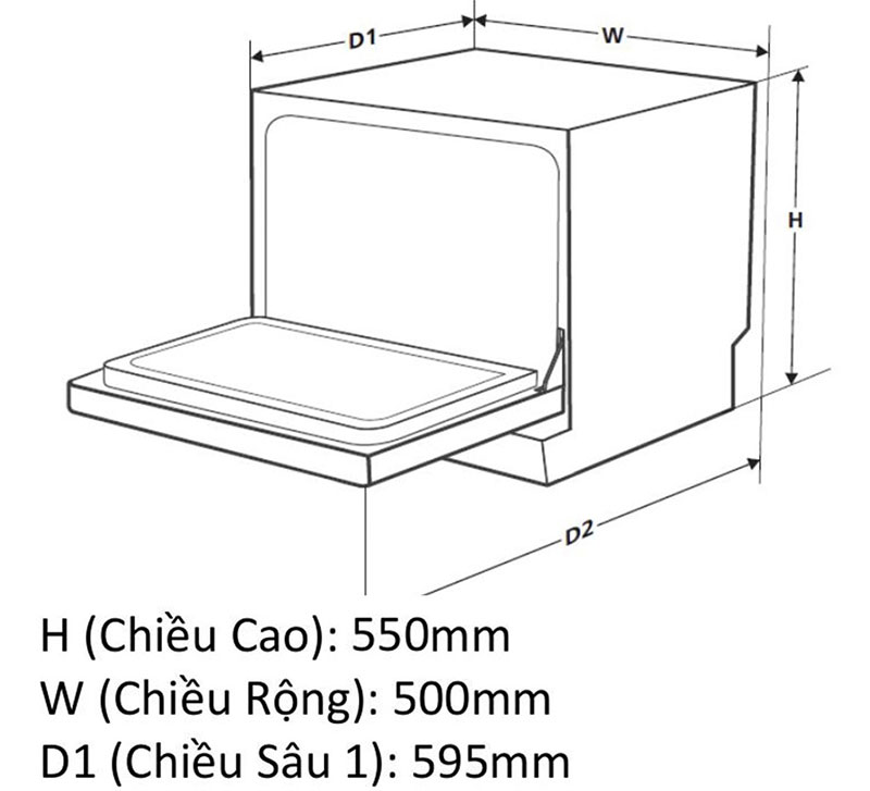 Máy rửa chén Canzy CZ-P802G - Hàng chính hãng
