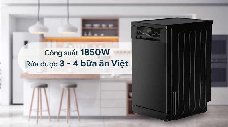 Rửa được khoảng 3 - 4 bữa ăn Việt, tương đương 11 bộ chén Châu Âu