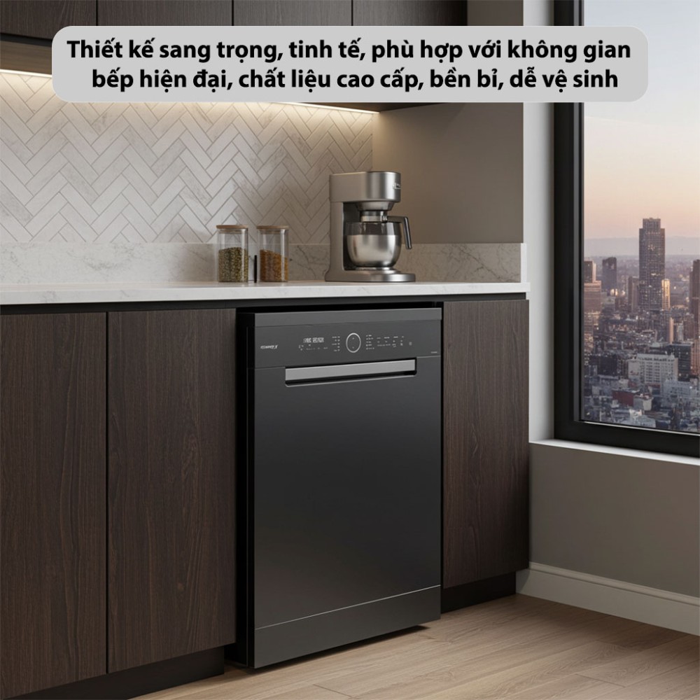 Máy rửa bát GrandX SMS8GX89G thiết kế sang trọng, chất liệu bền đẹp