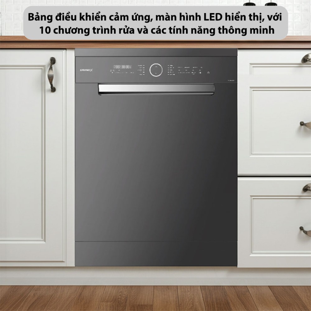 Máy rửa bát GrandX SMS8GX89G bảng điều khiển cảm ứng hiện đại dễ sử dụng