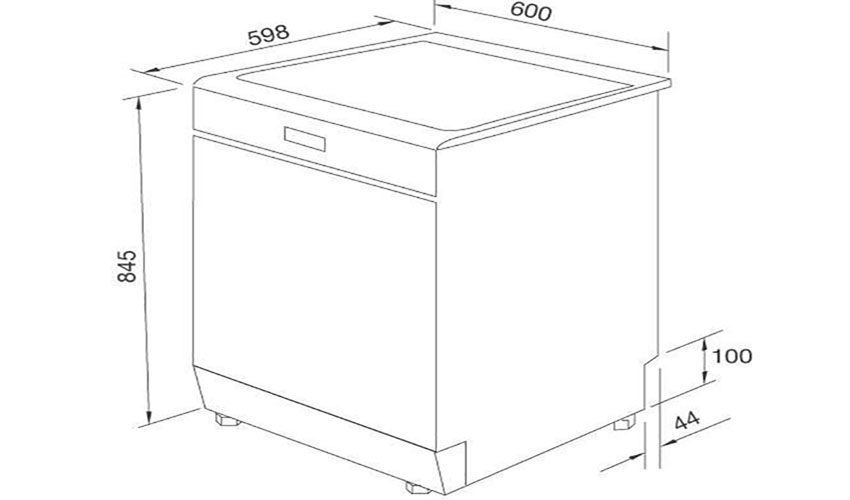 Kích thước của Máy rửa bát Malloca WQP12-J7223A-E5