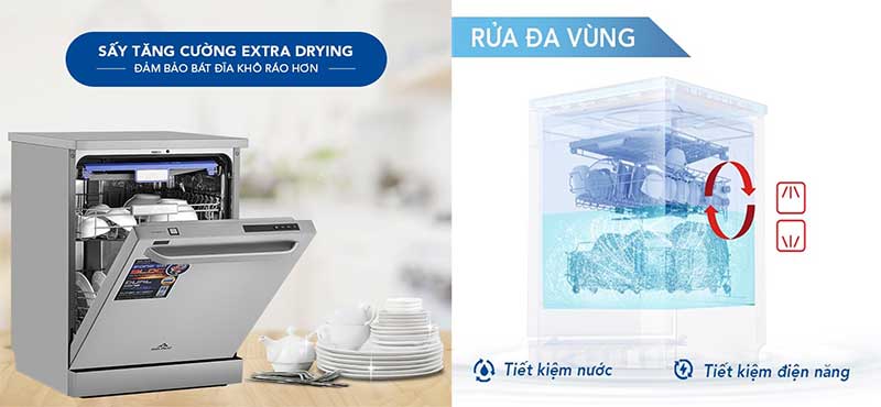 Máy rửa bát Hòa Phát HD-F1508EBS.TM - Hàng chính hãng