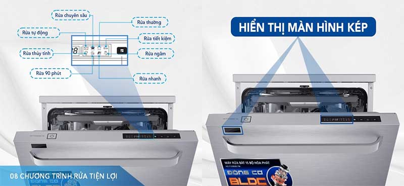 Máy rửa bát Hòa Phát HD-F1508EBS.TM - Hàng chính hãng