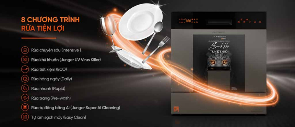 Máy rửa bát Junger DWJ-133-MS  - Hàng chính hãng