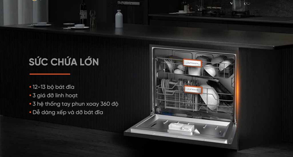 Sức chứa lớn lên đến 13 bộ chén đĩa châu Âu