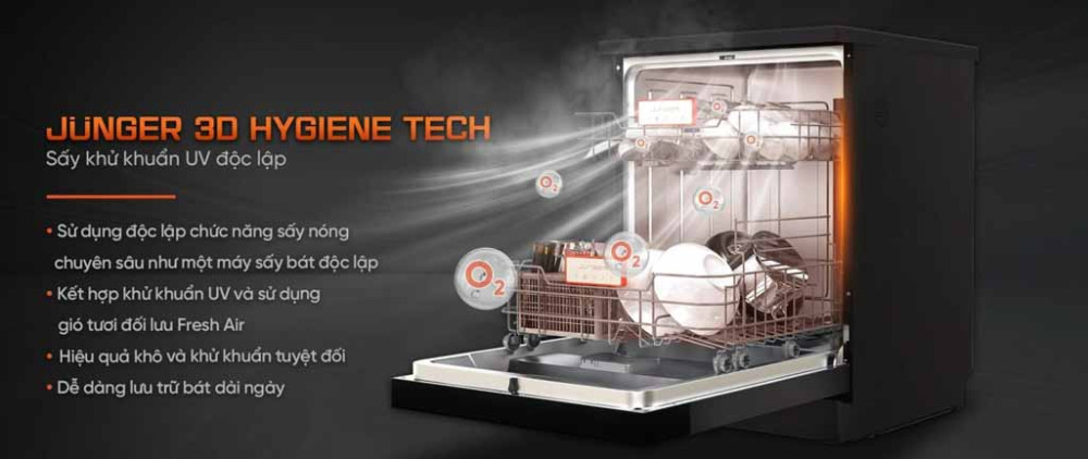 Máy rửa bát Junger Leopard DWJ-183-VG - Hàng chính hãng