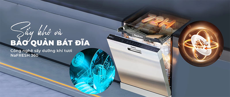 Công nghệ sấy của Máy rửa bát Nagakawa NK15D06M
