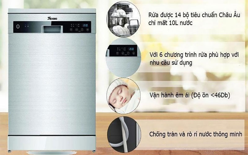 Máy rửa bát Texgio TG-W60F966 - Hàng chính hãng