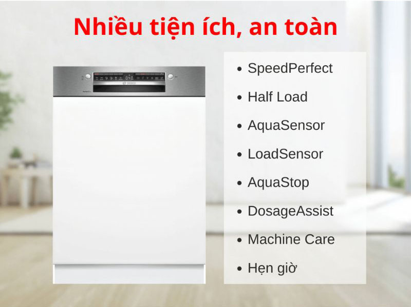 Máy rửa chén âm tủ Bosch SMI6YCS02E - Hàng chính hãng