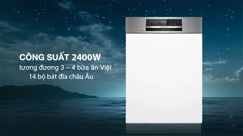 Máy rửa bát bán âm Bosch SMI6ZCS16E - Hàng chính hãng