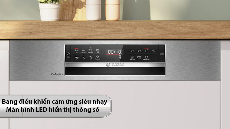 Máy rửa bát bán âm Bosch SMI6ZCS16E - Hàng chính hãng