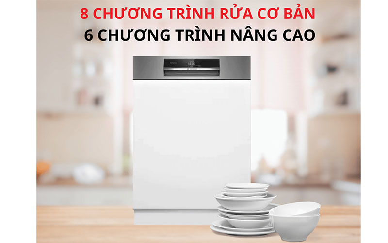Chương trình rửa của Máy rửa bát bán âm Bosch SMI8TCS01E