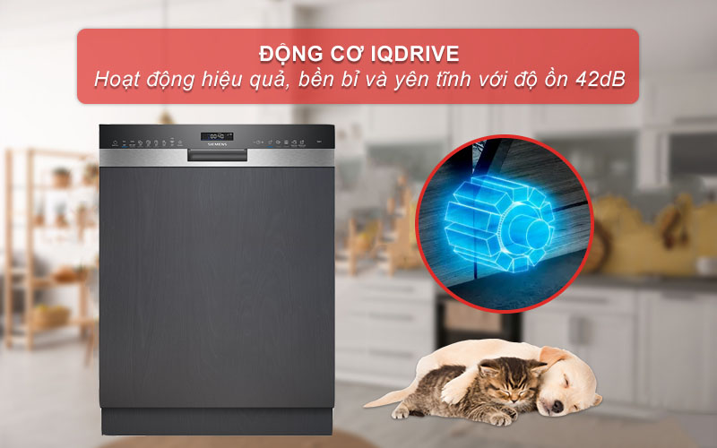 Máy rửa bát bán âm Siemens SN55ZS49CE iQ500 - Hàng chính hãng