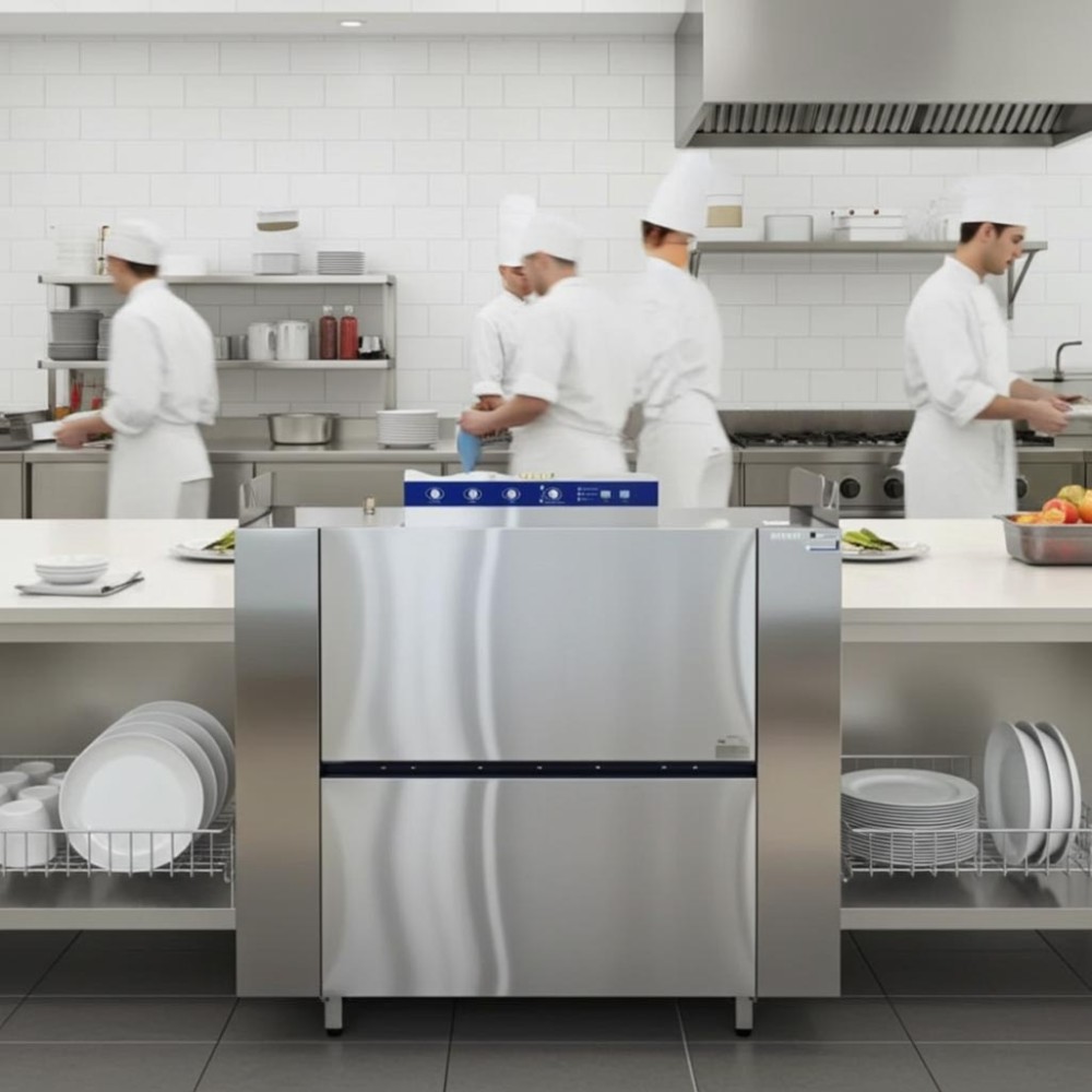 Máy rửa chén băng chuyền Fuji Air FJ200 LC - Hàng chính hãng