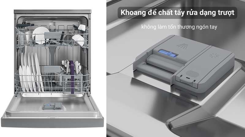 Thiết kế rộng rãi, có thể rửa được 14 bộ chén đĩa châu âu
