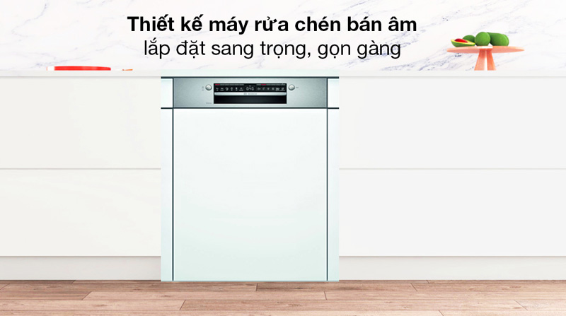 Thiết kế lắp bán âm nên tăng tính thẩm mỹ cho gian bếp nhà bạn