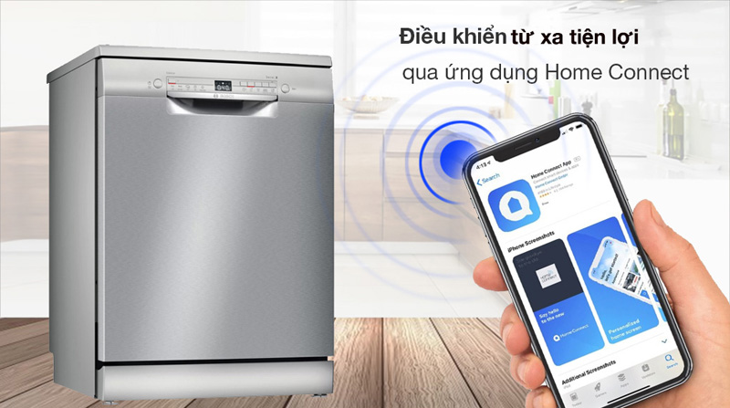 Điều khiển từ xa qua thiết bị thông minh, thông qua ứng dụng Home Connect