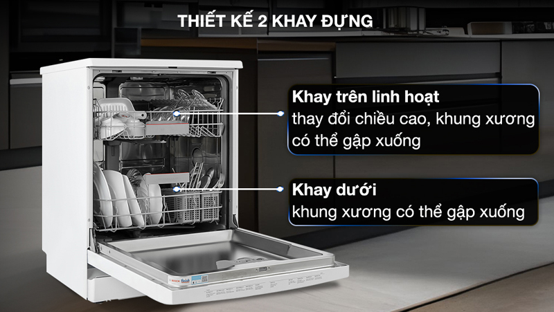Máy rửa bát 13 bộ độc lập Bosch SMS4HAW48E - Hàng chính hãng