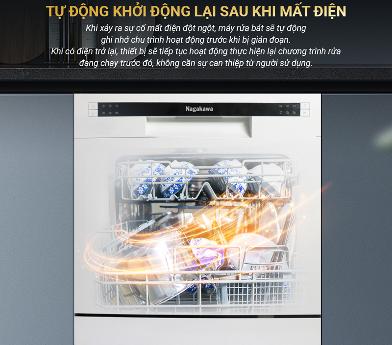Máy rửa bát Nagakawa NK8D61M - Hàng chính hãng