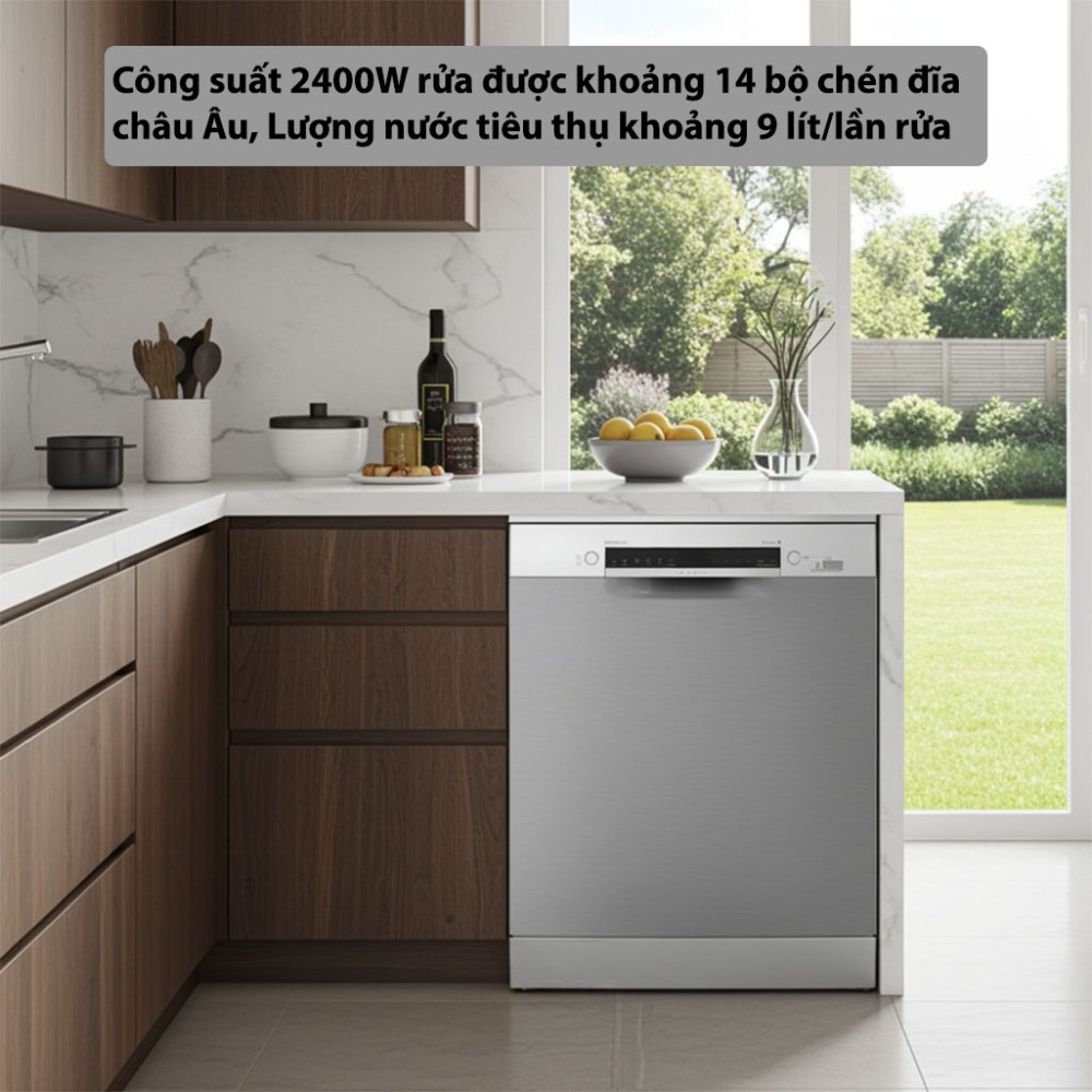 Máy rửa bát độc lập Bosch SMS4EMI06E hoạt động với công suất mạnh mẽ