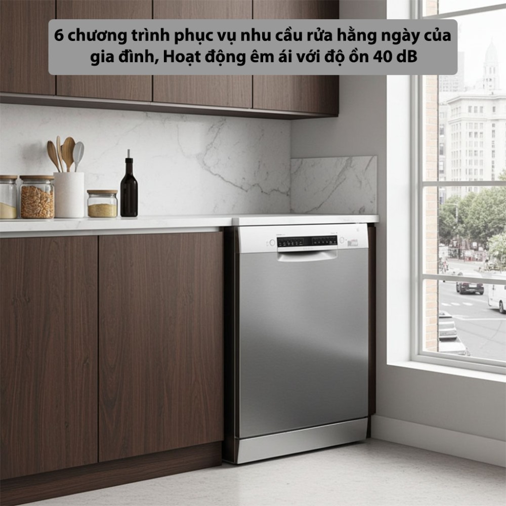Máy rửa bát độc lập Bosch SMS4EMI06E 6 chương trình rửa tùy chỉnh