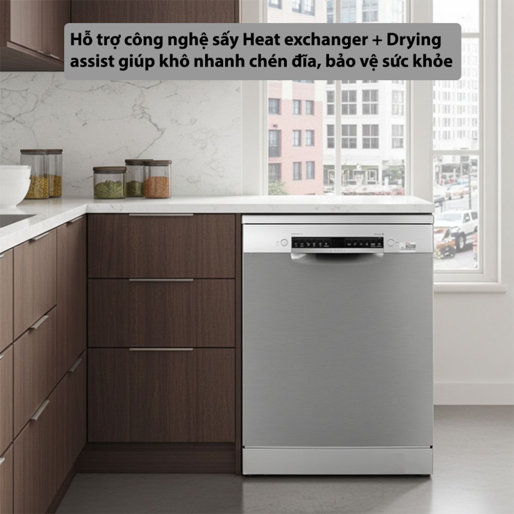 Máy rửa bát độc lập Bosch SMS4EMI06E công nghệ sấy hiện đại