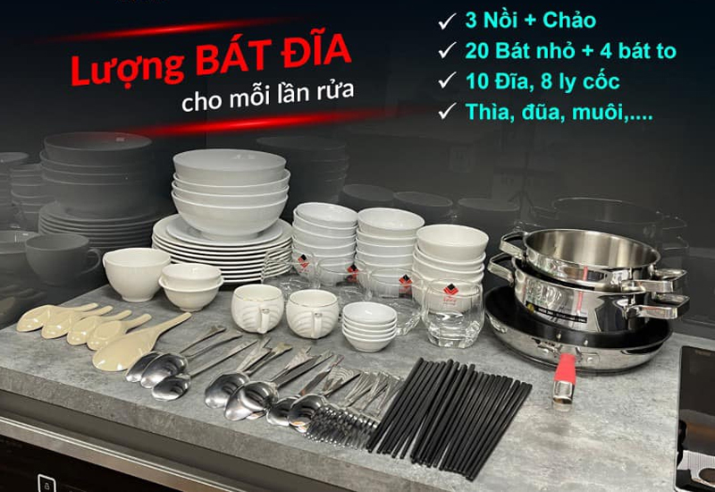 Máy rửa bát Eurosun SMS78EU12EB - Hàng chính hãng