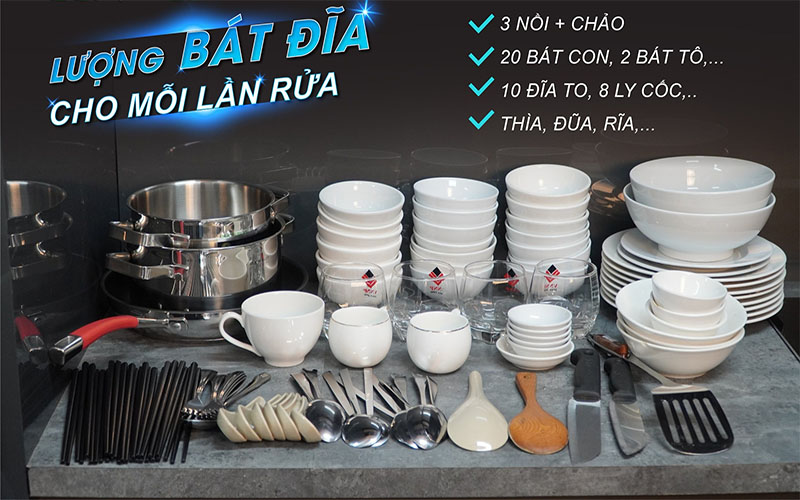 Khả năng rửa của Máy rửa bát độc lập Eurosun SMS80EU16E