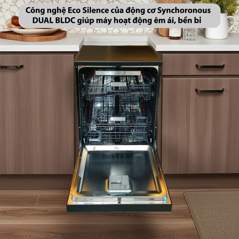 Máy rửa bát độc lập GrandX SMS8GX89B động cơ hiện đại, bền bỉ, an toàn