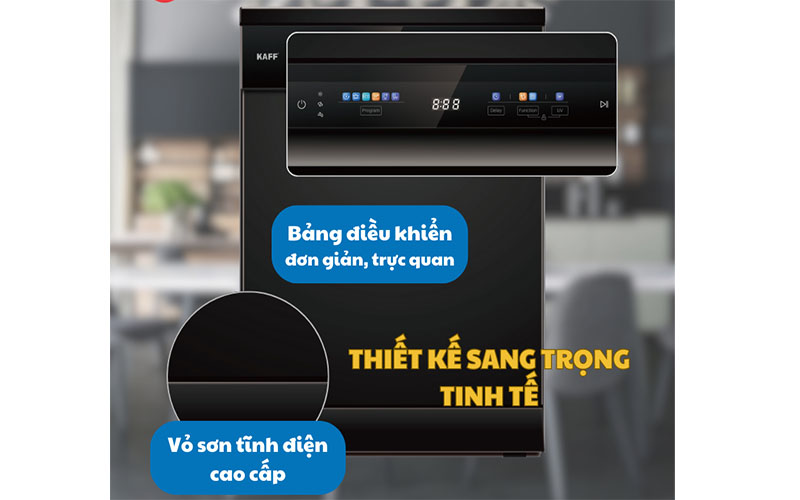 Máy rửa chén độc lập Kaff KF-BHMI775YB/YS - Hàng chính hãng