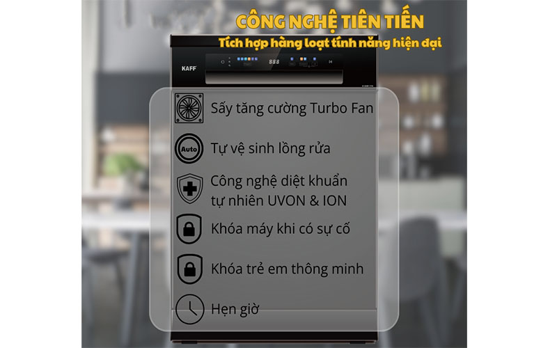 Máy rửa chén độc lập Kaff KF-BHMI775YB/YS - Hàng chính hãng