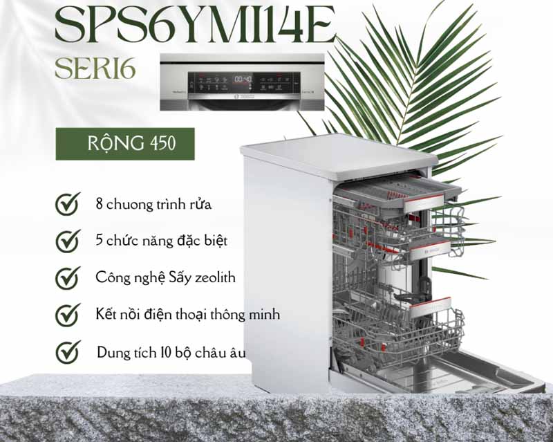 Máy rửa bát Bosch SPS6YMI14E - Hàng chính hãng