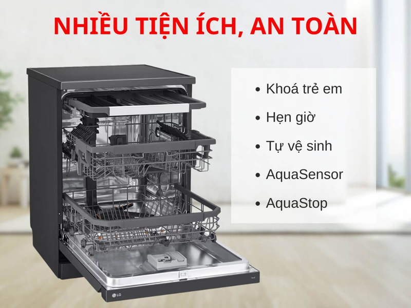 Máy rửa chén độc lập LG LDT14BLA4 - Hàng chính hãng