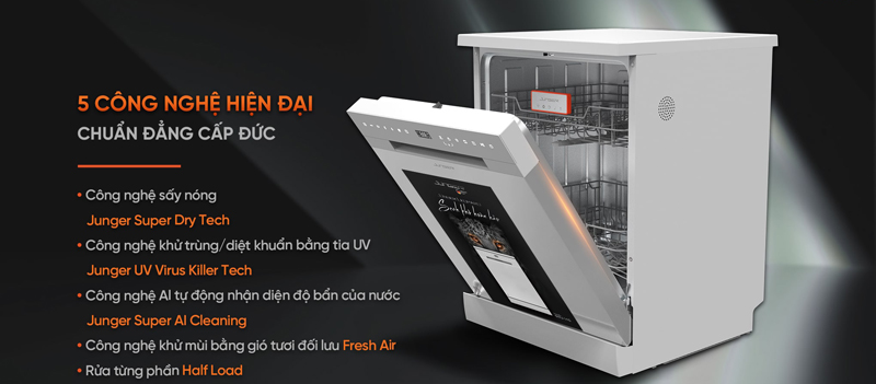 Máy rửa bát Junger 15 bộ DWJ-140 - Hàng chính hãng